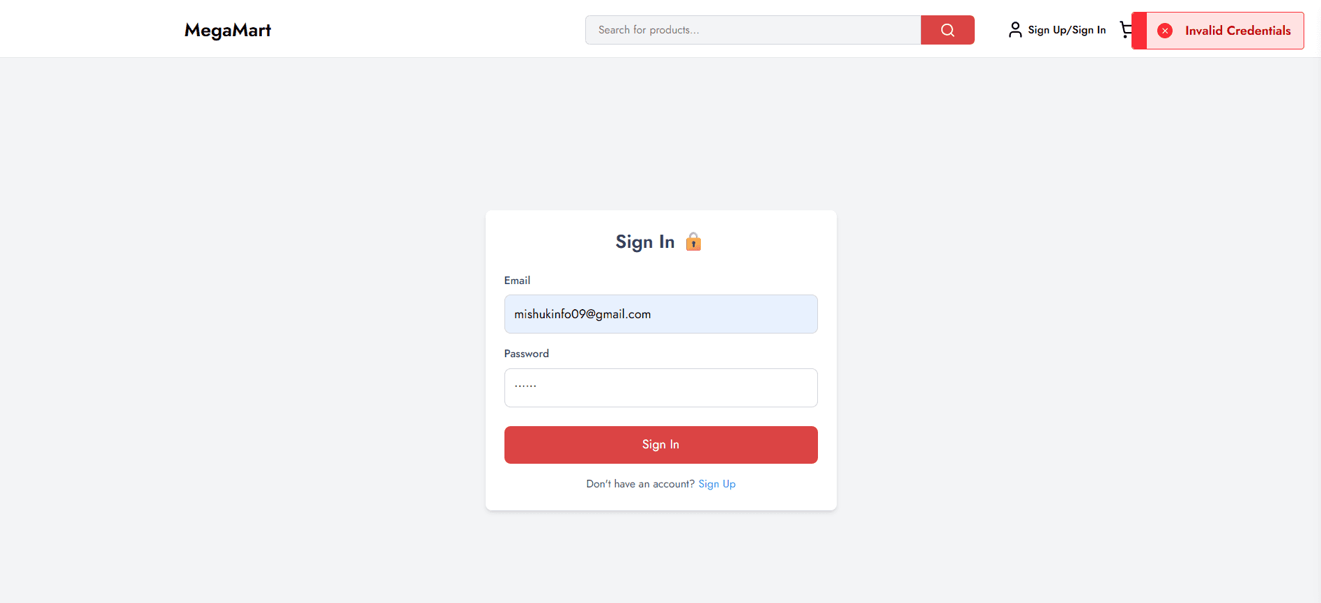 MegaMart An E-commerce Website portfolio preview